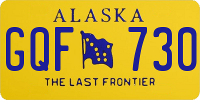 AK license plate GQF730