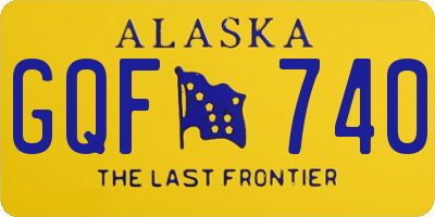 AK license plate GQF740