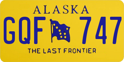 AK license plate GQF747