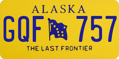 AK license plate GQF757