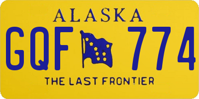 AK license plate GQF774