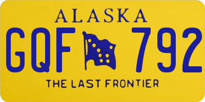 AK license plate GQF792