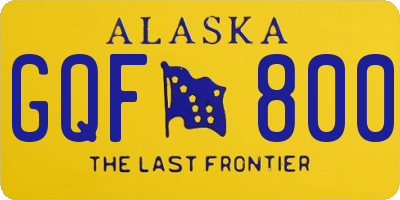 AK license plate GQF800