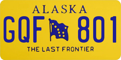 AK license plate GQF801