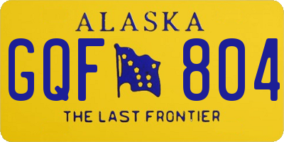 AK license plate GQF804