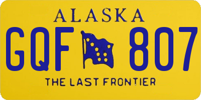 AK license plate GQF807
