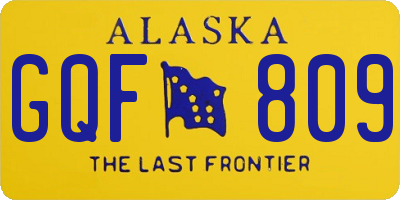 AK license plate GQF809