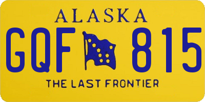 AK license plate GQF815