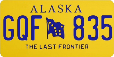 AK license plate GQF835