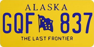 AK license plate GQF837