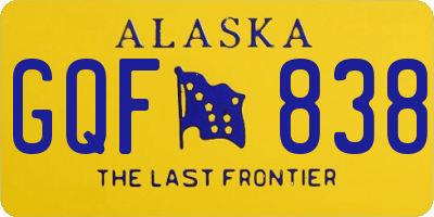AK license plate GQF838