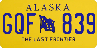 AK license plate GQF839