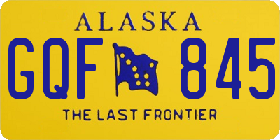 AK license plate GQF845