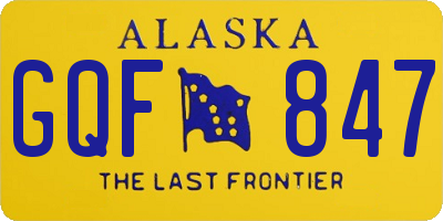 AK license plate GQF847