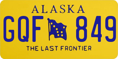 AK license plate GQF849