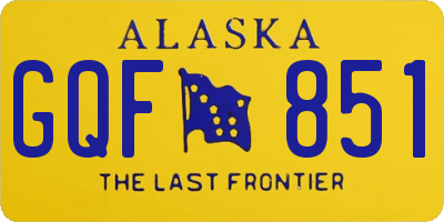 AK license plate GQF851