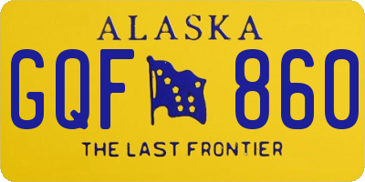 AK license plate GQF860