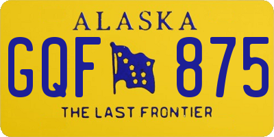 AK license plate GQF875