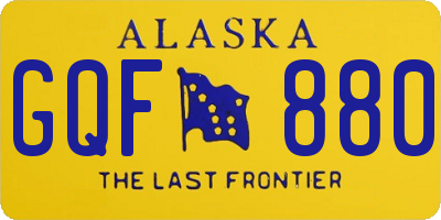 AK license plate GQF880