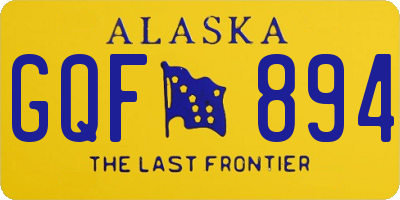 AK license plate GQF894