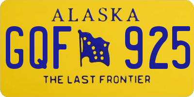 AK license plate GQF925