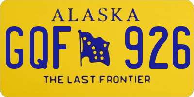 AK license plate GQF926
