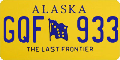 AK license plate GQF933