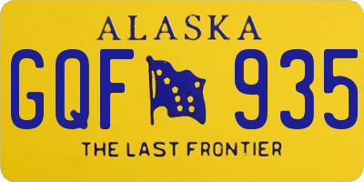 AK license plate GQF935