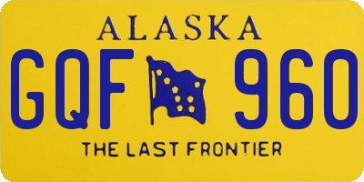 AK license plate GQF960