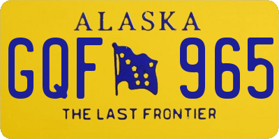 AK license plate GQF965