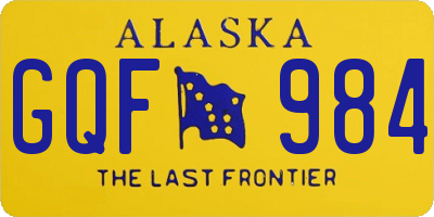 AK license plate GQF984