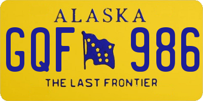 AK license plate GQF986