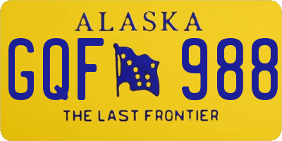 AK license plate GQF988