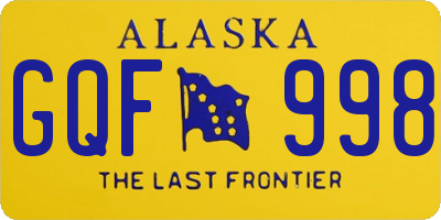 AK license plate GQF998