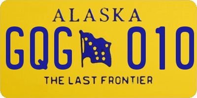 AK license plate GQG010