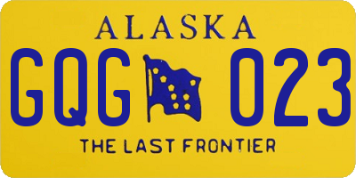 AK license plate GQG023
