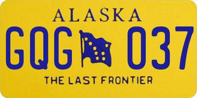 AK license plate GQG037