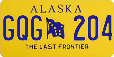 AK license plate GQG204