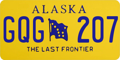 AK license plate GQG207