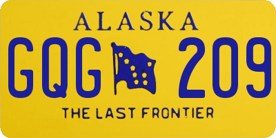 AK license plate GQG209