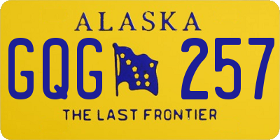 AK license plate GQG257