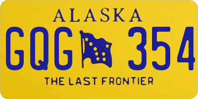 AK license plate GQG354