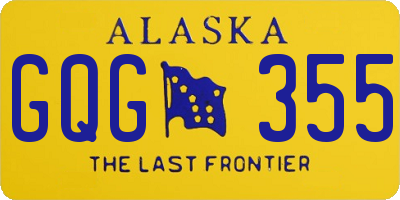 AK license plate GQG355