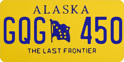 AK license plate GQG450