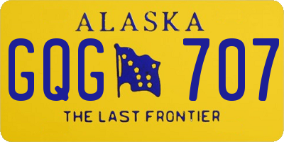 AK license plate GQG707