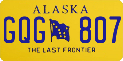 AK license plate GQG807