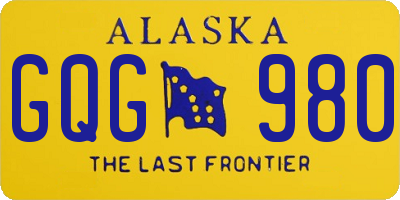 AK license plate GQG980