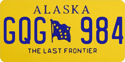 AK license plate GQG984