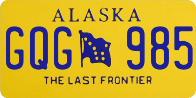 AK license plate GQG985