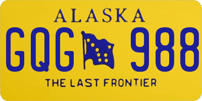 AK license plate GQG988